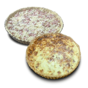 Quiche Lorraine με Μπέικον, Ζαμπόν και Τυριά