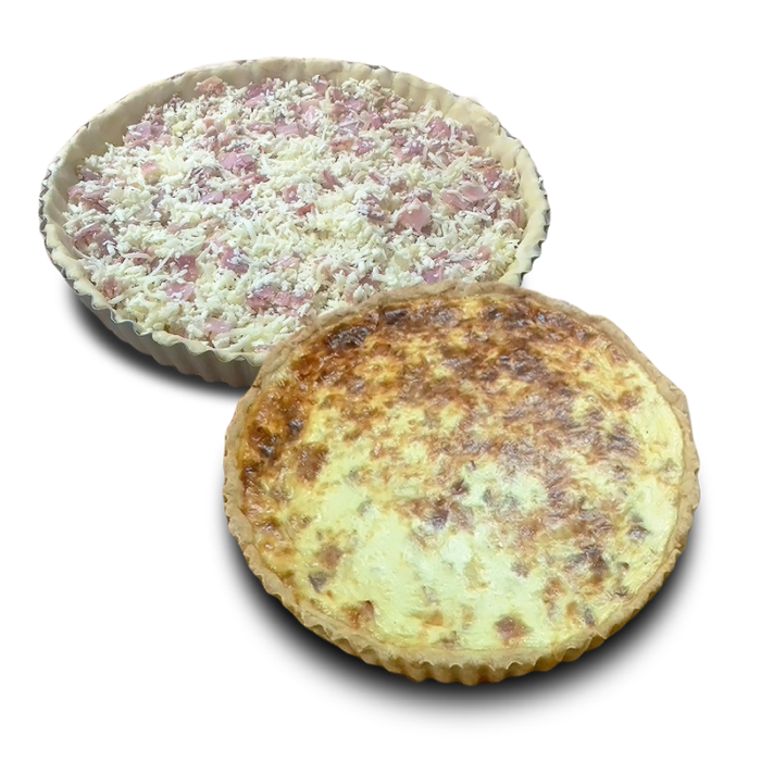 Quiche Lorraine με Μπέικον, Ζαμπόν και Τυριά